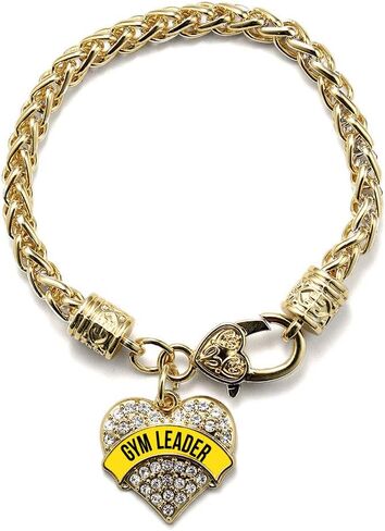 Inspired Silver - Gold Pave Heart Charm Bracelet with Cubic Zirconia Jewelry in Saudi Arabia