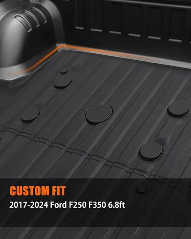 حصيرة سرير شاحنة MIROZO متوافقة مع 2017-2024 Ford F250 F350 لجميع الأحوال الجوية للحماية من TPE Super Duty Pickup Car Bed Cargo Mat 6.8FT سرير طويل in Saudi Arabia