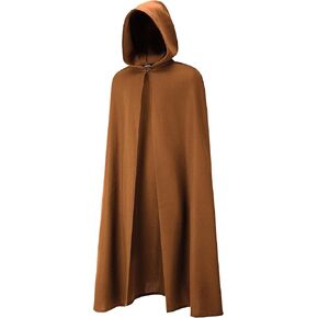 Medieval Cloak with Hood, Halloween Renaissance Cape, Ranger Elven Costume For Men and Women