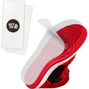 Sole Protector for Sneakers, Fits Red Bottom Shoes, Luxury Shoes, Dunks, High Heel, Boots. -Self Adhesive Anti-Slip Crystal Clear- Waterproof Shoes Protector (14.2x5.1in) 2 PCS - Up to Size 14