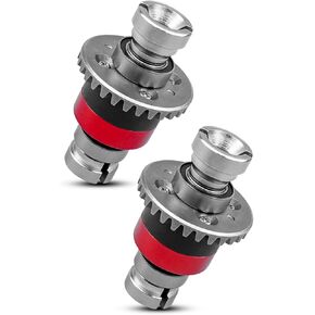 Universal Assembled Differential 30T 0.8Mod Fit for 1/18 ARRMA GROM Typhon Granite GROM Mini Mojave GROM 2S Replace ARA311177 ARA311177V2, 2Pcs Silver/Red