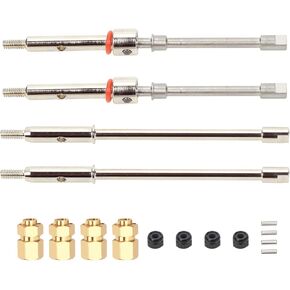RCAWD CVD Drive Shafts 4.5mm Longer w Brass Thicker Hex for 1/24 Axial SCX24 Upgrades, Parts for Bigger Wheels Brushless/brushed Power, 40Cr-Mo Steel Axle Shaft Front and Rear Hop Ups