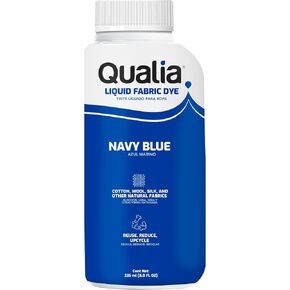 Qualia All Purpose Liquid Fabric Dye, Easy to Use Dye for Cotton, Wool, Silk, Wood, & Linen, Ultra Concentrated Colors, Navy Blue
