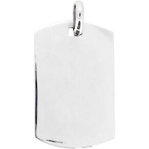 Classic Men's 925 Silver ID Tag Pendant, Dog Tag Army Pendant for Men