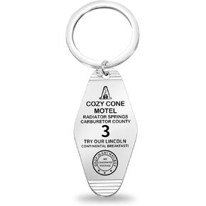 ENSIANTH Car Inspired Gift Cone Motel Merch Cars land Keychain Lightning Red Car Lover Gift Family Vacation Motel Keychain