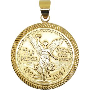 RC & J GENERAL 14kt Centenario Pendant Gold Plated - Dije De Centenario Oro Laminado Brasileno