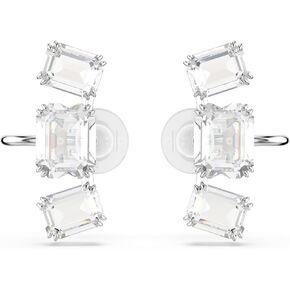 Swarovski Millenia Clip Earrings, Octagon Cut, Clear, Rhodium Finished