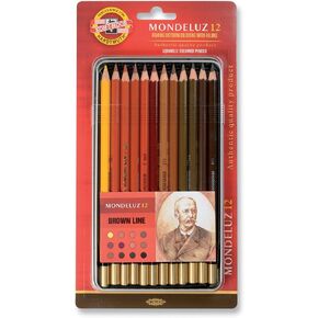 KOH-I-NOOR Mondeluz Brown Line Aquarell Coloured Pencils (Set of 12)