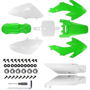 PRO BAT 7 PCs CRF50 Plastic Fender Kit with Fork Suspension Guard Cover XR50 Fairing Fender Kit Complete Fender Fairing Body Work Kit Fit for CRF 50 XR 50 SDG SSR 107 110 125 Pit Dirt Bike