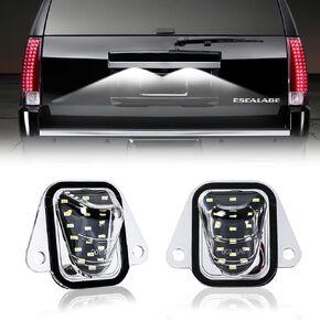 LED Rear License Plate Lights for 2007-2014 Chevy Suburban Tahoe GMC Yukon Cadillac Escalade ESV Tag Lamp Assembly, 6000K White 2PCS