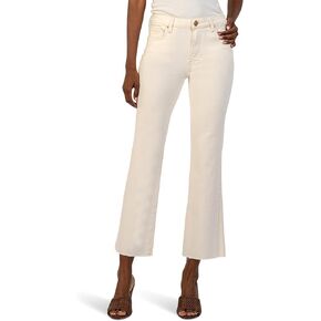KUT from the Kloth Women's Kelsey High-Rise Ankle Flare with Raw Hem in Ecru