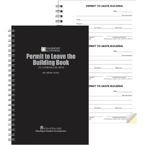 Hammond & Stephens Permit to Leave Building Book, 2-Ply, Carbonless, 5-1/2 x 8-5/8 Inches