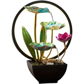 Lotus Flower Water Fountain for Living Room, Bedroom, Dining Room, Office, Home Decor, Wedding Gift