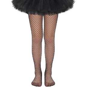 Olreco Kids Fishnet Stockings Girls Fishnet Tights Toddler Sparkle Tights Rhinestone Halloween Tights for Girls Tights Shiny