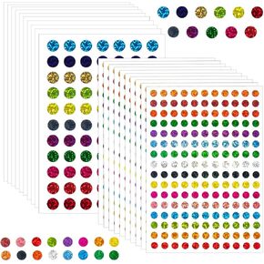 20 Sheets Color Coding Labels, Laser Shiny Sparkle Circle Dot Stickers,Sparkle Round Dot Stickers,Laser Round Dot Labels Sticker, 1/4" Round Sparkle Dot Stickers, Laser Glitter Mini Round Dot Stickers
