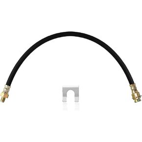 14" Rubber Brake Hose - Premium Black Front Brake Line(Male to Female), 3/8-24 Thread Flexible Brake Line, High-Strength and Easy Installation Hydraulic Brake Line