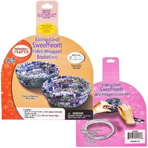 Craft County Citrone Basket with Handle 1/4 Inch (6.35 mm) Coiling Cord Basketry Kit - 25 Feet (7.6 Meters) in Length, 120 Yards (109.7 Meters) of Acrylic Yarn