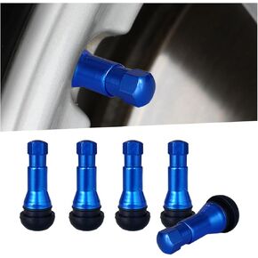 5PCS TR413AC Car Tire Valve Stems, Aluminium Alloy Snap-in Car Tire Valve Stem, High-Pressure Tubeless Valve Stems for 0.453 Inch 11.5mm Rim Hole (Red)