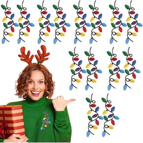 Hoolerry 14 Pcs Christmas Light Embroidered Iron on Patches Christmas lamp Patch Bulk Patches DIY Costume Embroidered Patch Sew on Appliques for Clothes Jeans Hat Shirt Sweater Decorations