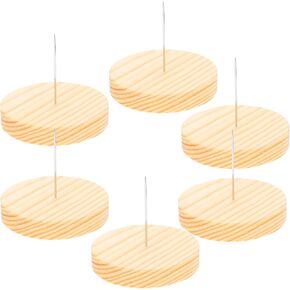 VOSAREA 6 Set of Crochet Doll Stand, Double Steel Doll Holder Felting Doll Display Wooden Rack Base for Action Figures Dolls Showcase Support Bracket B