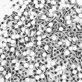 3mm, 2000PCS Round Wobbly Wiggly Moving Googly Eyes, Mini Wiggle Plastic Safety Black Small Eyeballs Stickers for Scrapbooking, Art Classroom, Crafts, Animal Bear Doll & Toy Making DIY Accessories