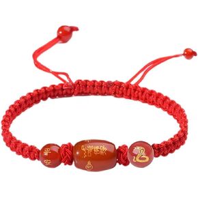 2025 New Year of Snake Bracelets, Adjustable Red String Charm Bracelet Chinese Zodiac Animal Good Luck Braided Bracelet Lucky Snake Charm Braided Red Rope Corded Bracelets Jewelry for Women Men