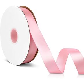 Pink Satin Ribbon, 100 Yards Double Faced Solid Fabric Ribbon Roll for Gift Wrapping, Crafts, Wedding, Party, Christmas, Sewing, Floral, Hair, Invitation Decorations (3/8 inch Wide)