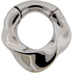 6GA 316L Stainless Steel Wavy Twisted Hinged Clicker Ring for Stretched Piercings