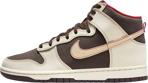 Nike Dunk High Men Shoes, Baroque Brown/Sesame/Coconut Milk/Mystic Red, Size 13 in Saudi Arabia