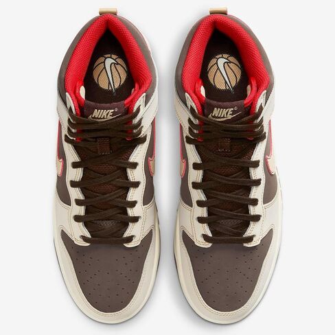 Nike Dunk High Men Shoes, Baroque Brown/Sesame/Coconut Milk/Mystic Red, Size 13 in Saudi Arabia