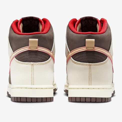 Nike Dunk High Men Shoes, Baroque Brown/Sesame/Coconut Milk/Mystic Red, Size 13 in Saudi Arabia