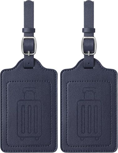 Teskyer Leather Luggage Tags for Suitcases, TSA Approved Luggage Tag with Privacy Protect Flap Cover, 2 Pack, Brown in Saudi Arabia