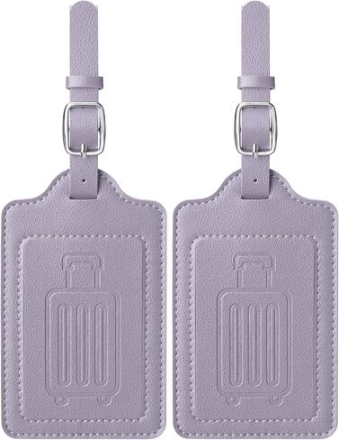 Teskyer Leather Luggage Tags for Suitcases, TSA Approved Luggage Tag with Privacy Protect Flap Cover, 2 Pack, Brown in Saudi Arabia