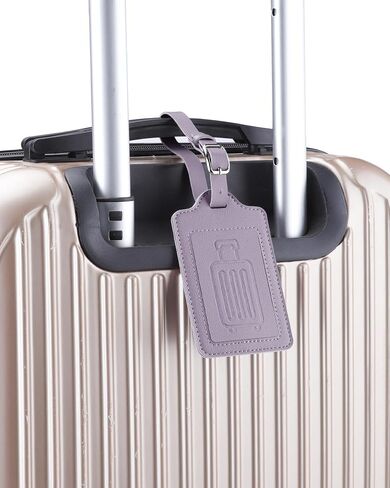 Teskyer Leather Luggage Tags for Suitcases, TSA Approved Luggage Tag with Privacy Protect Flap Cover, 2 Pack, Brown in Saudi Arabia