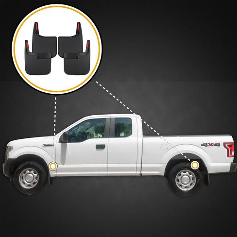 Red Hound Auto Heavy Duty Molded Mud Flaps 2015-2020 Compatible with Ford F-150 Front Rear 4pc Set (for Trucks Without Fender Flares) in Saudi Arabia