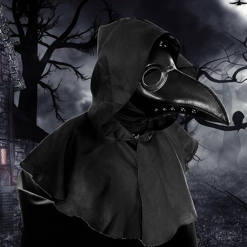 Mprocen الطاعون الطبيب قناع الجلود الطيور منقار قناع لجميع القديسين حفلة تنكرية مخيف ريترو Steampunk تنكر زي الدعائم in Kuwait