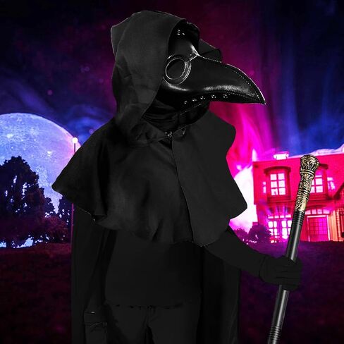 Mprocen الطاعون الطبيب قناع الجلود الطيور منقار قناع لجميع القديسين حفلة تنكرية مخيف ريترو Steampunk تنكر زي الدعائم in Kuwait