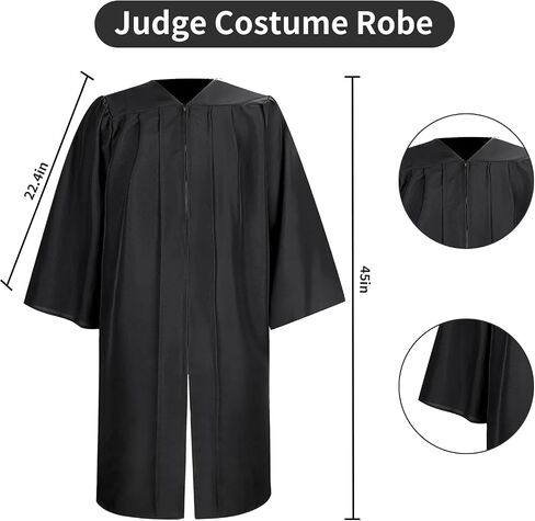 stablerice 5 Pcs Halloween Judge Costume Accessory with Judge Robe False Collar Judge Wooden Gavel Wig Glasses in Saudi Arabia