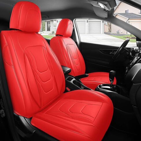 FREESOO Car Seat Covers Full Set - Faux Leather Black and Green Automotive Seat Protector Waterproof Universal for Most 5 Seat Car Sedan SUV Pick-Up Truck in Kuwait