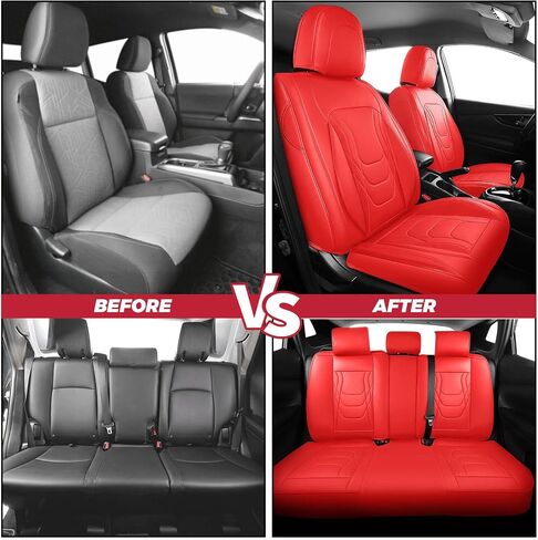 FREESOO Car Seat Covers Full Set - Faux Leather Black and Green Automotive Seat Protector Waterproof Universal for Most 5 Seat Car Sedan SUV Pick-Up Truck in Kuwait