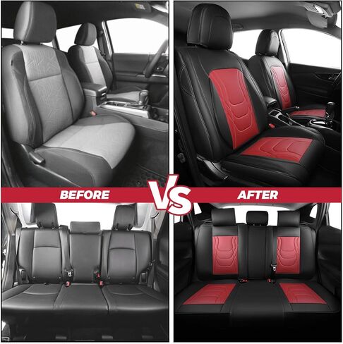 FREESOO Car Seat Covers Full Set - Faux Leather Black and Green Automotive Seat Protector Waterproof Universal for Most 5 Seat Car Sedan SUV Pick-Up Truck in Kuwait
