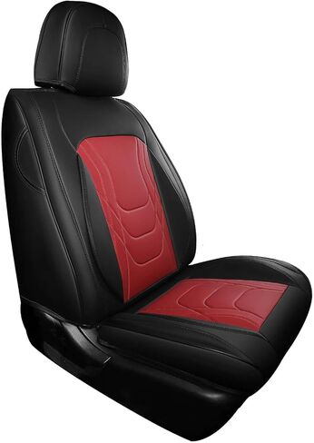 FREESOO Car Seat Covers Full Set - Faux Leather Black and Green Automotive Seat Protector Waterproof Universal for Most 5 Seat Car Sedan SUV Pick-Up Truck in Kuwait