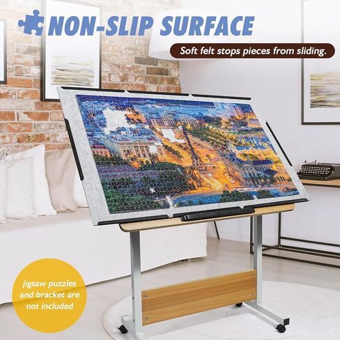 Jigsaw Puzzle Board with 6 Sorting Trays, Foldable Puzzle Mat with Auxiliary Lines for Puzzle Storage Saver, 46" x 31" Portable Puzzle Felt Board with Storage Bag, for Up to 2000 Pieces in Saudi Arabia