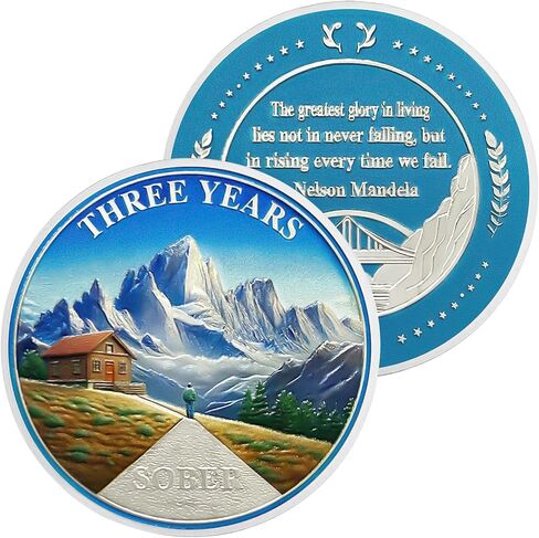 5 Year Sobriety Coin | Alcoholics Anonymous Campfire AA Coins Sobriety Gifts for Men & Women | Celebratory Living Clean AA Coin for Annual Sober Chip Anniversary | AA Chips and AA Medallions in Kuwait