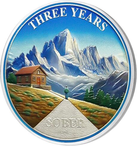 5 Year Sobriety Coin | Alcoholics Anonymous Campfire AA Coins Sobriety Gifts for Men & Women | Celebratory Living Clean AA Coin for Annual Sober Chip Anniversary | AA Chips and AA Medallions in Kuwait
