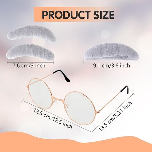 24 قطعة من إكسسوارات أزياء الرجل العجوز تتضمن نظارات الجد الذهبية الوردية وشارب الرجل العجوز والحواجب للأطفال والإكسسوارات الخاصة بحفلات الهالوين in Kuwait