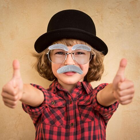 24 قطعة من إكسسوارات أزياء الرجل العجوز تتضمن نظارات الجد الذهبية الوردية وشارب الرجل العجوز والحواجب للأطفال والإكسسوارات الخاصة بحفلات الهالوين in Kuwait