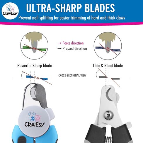 ماكينة قص أظافر الكلاب مع ضوء LED فائق السطوع لسلالة الدم، أداة تشذيب أظافر الحيوانات الأليفة من الفولاذ المقاوم للصدأ مع واقي أمان، مقبض مريح، مبرد أظافر مجاني من أجل حلاقة ناعمة وسهلة. الكلاب والقطط (وردي) in Kuwait