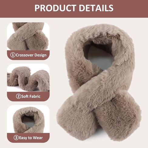 Women Fur Collar Scarf Winter Faux Fur Scarves for Women Cold Weather Lady Neck Warmer in Saudi Arabia
