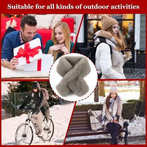 Women Fur Collar Scarf Winter Faux Fur Scarves for Women Cold Weather Lady Neck Warmer in Saudi Arabia
